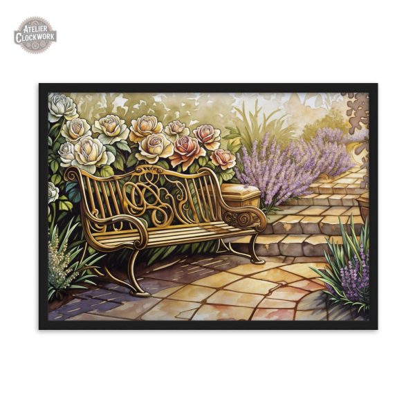 Décor mural fleuri dans une esthétique steampunk
