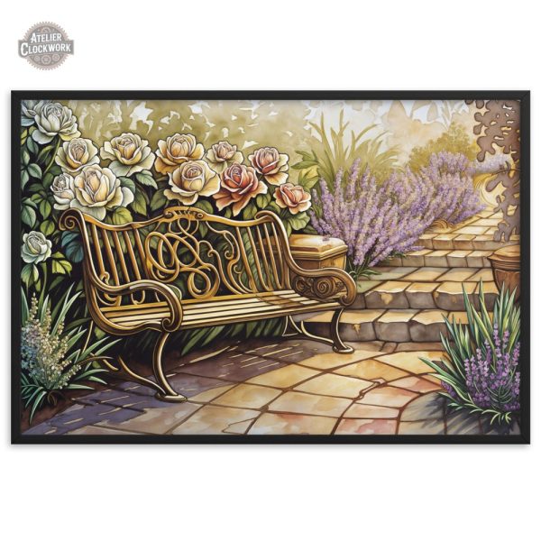 Tableau steampunk de fleurs, charme vintage