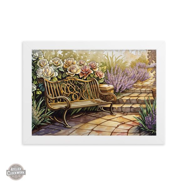 Art mural inspiré des jardins anglais fleuris