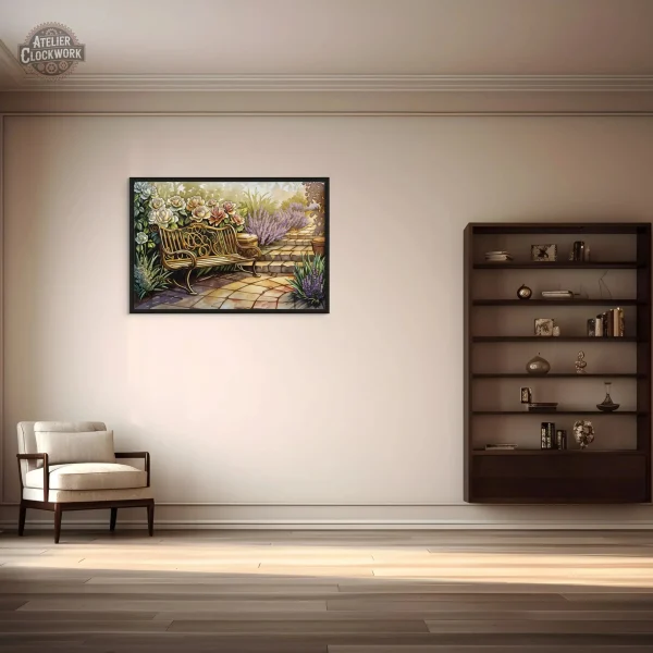Tableau Vintage Fleurs dans un style steampunk