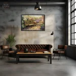 Art mural fleurs vintage, inspiration jardin anglais
