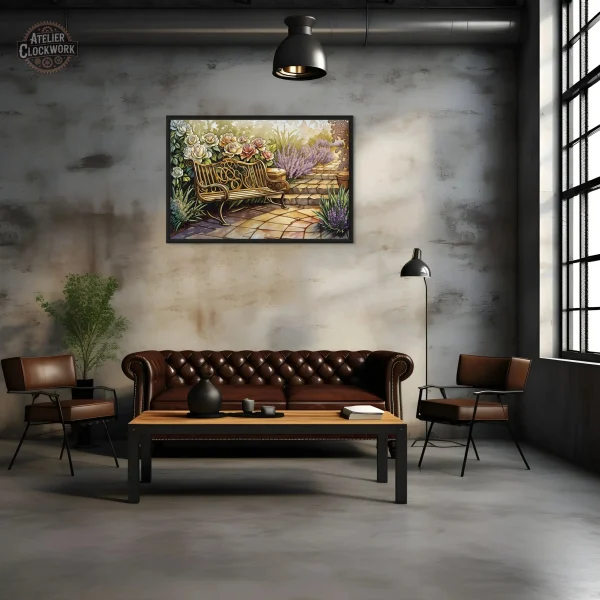 Art mural fleurs vintage, inspiration jardin anglais
