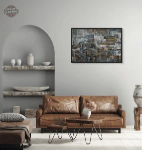 Art mural inspiré par l'ère industrielle
