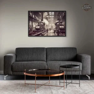 Art mural steampunk avec style rétro