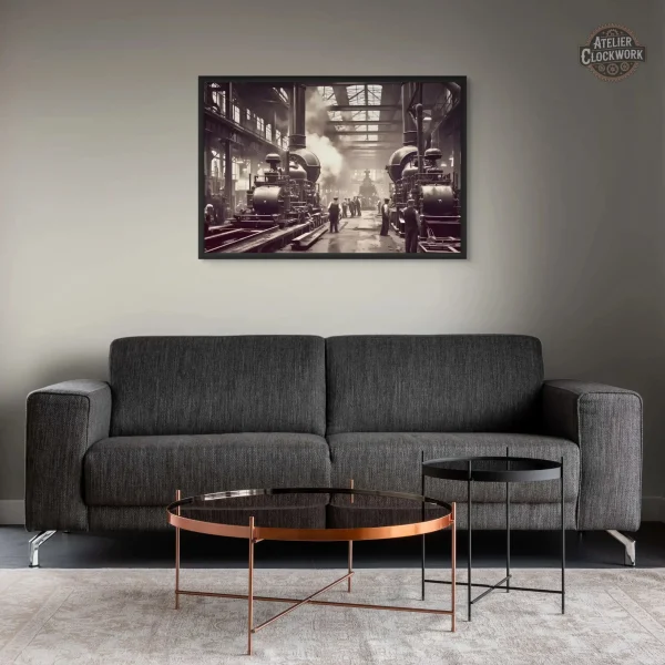 Art mural steampunk avec style rétro