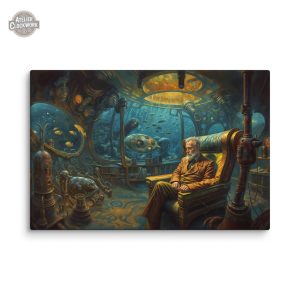 Décoration murale évoquant l'univers de Jules Verne