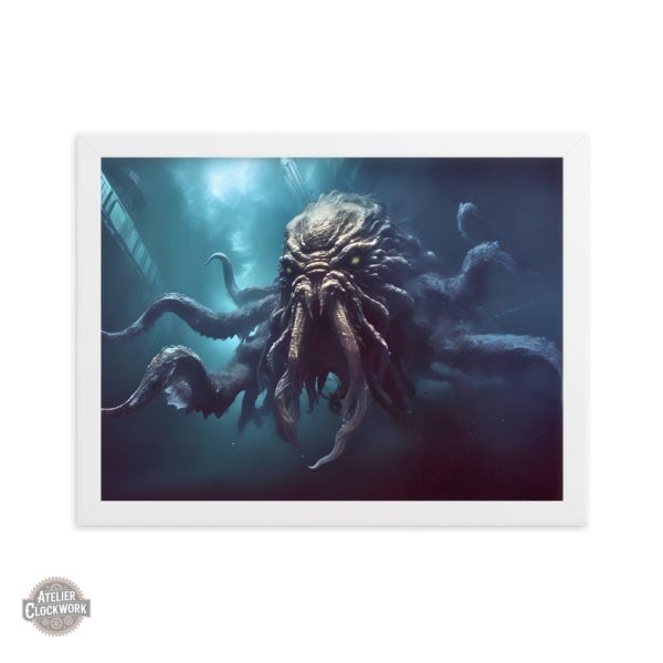 Kraken mythologique en art steampunk sur toile