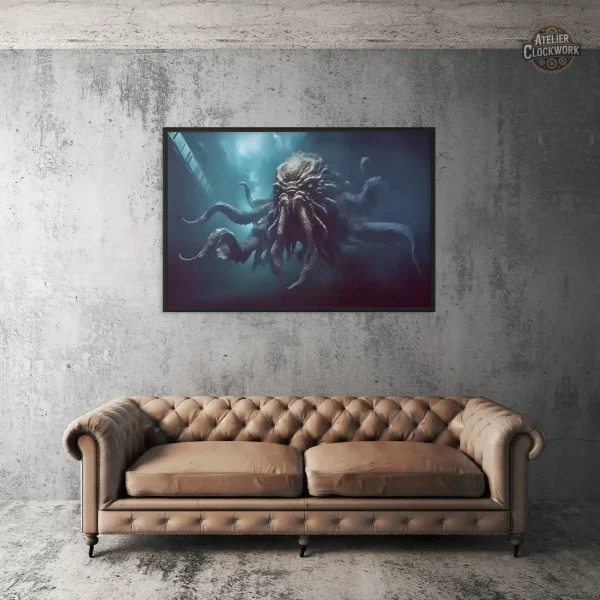 Illustration du Kraken dans un design steampunk captivant