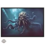 Composition visuelle du tableau Kraken avec éléments steampunk