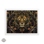 Décoration murale unique avec lion géométrique