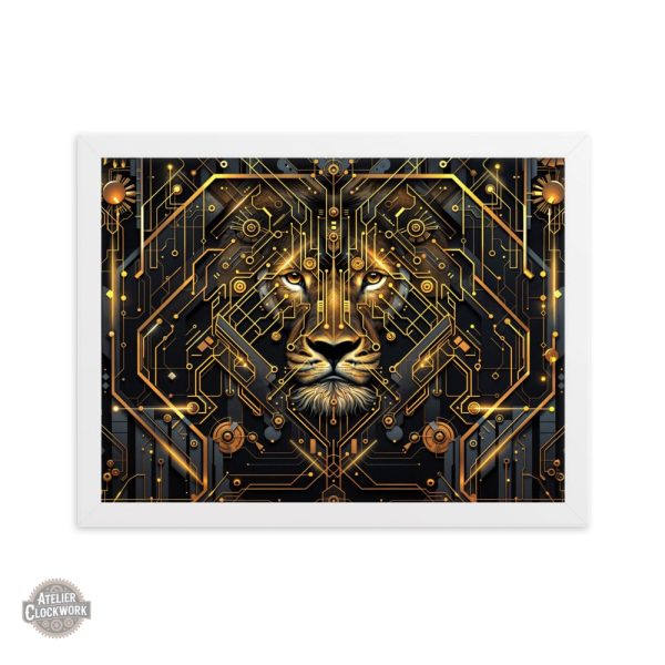 Décoration murale unique avec lion géométrique