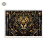 Tableau inspiré du steampunk avec lion stylisé