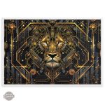 Lion en design géométrique pour décoration murale