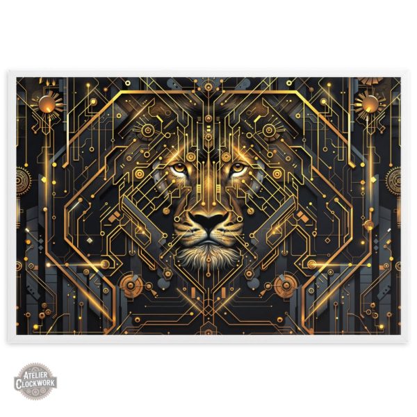 Lion en design géométrique pour décoration murale