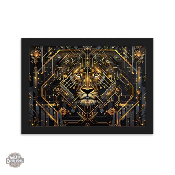 Tableau steampunk avec lion stylisé