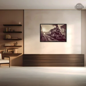 Tableau Locomotive Vintage Steampunk