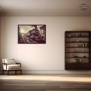 Tableau steampunk locomotive ancienne