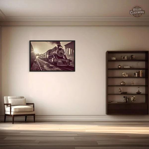 Tableau steampunk locomotive ancienne