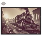 Tableau locomotive rétro pour intérieur