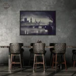 Tableau Londres Noir et Blanc Esprit Victorien