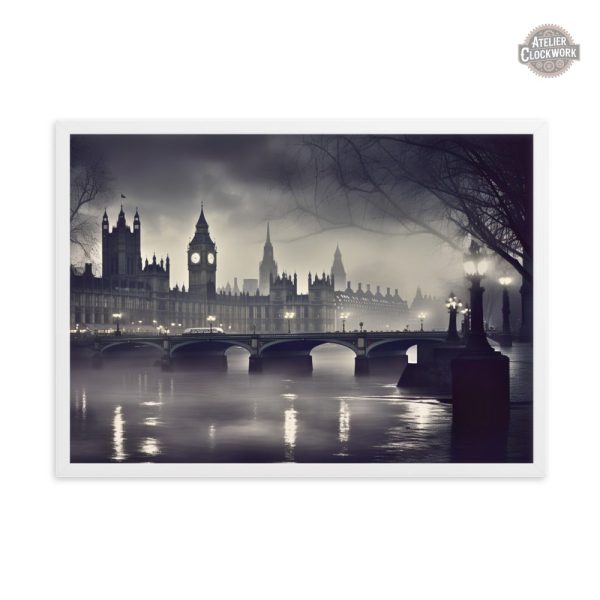 Tableau noir et blanc sur le thème de Londres