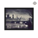 Décor steampunk : tableau Londres noir et blanc