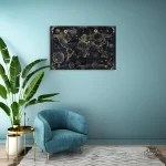 Art mural vintage map monde steampunk