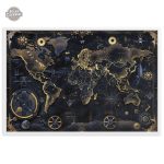 Tableau décoratif steampunk carte géographique