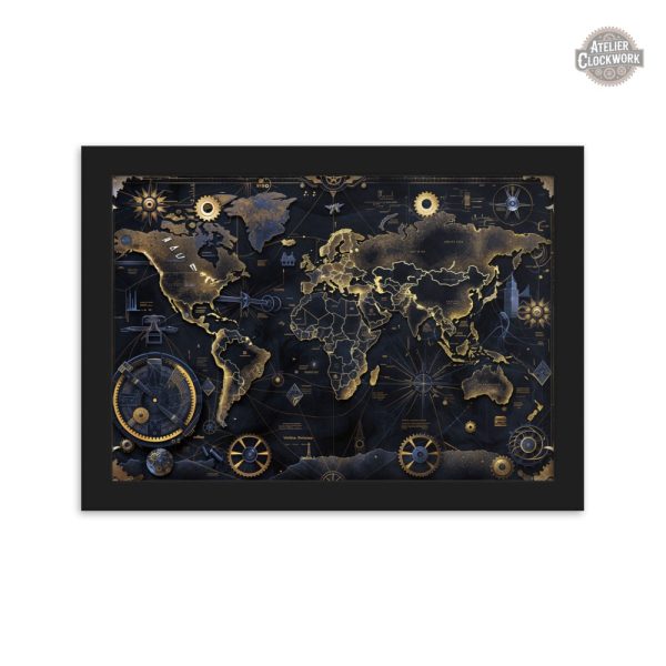 Représentation artistique steampunk du monde