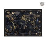 Tableau mural carte du monde rétro
