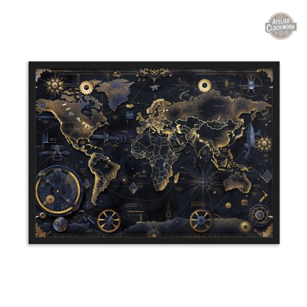 Tableau mural carte du monde rétro