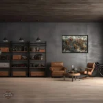 Art mural steampunk représentant une carte du monde
