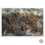 Illustration du monde en style steampunk