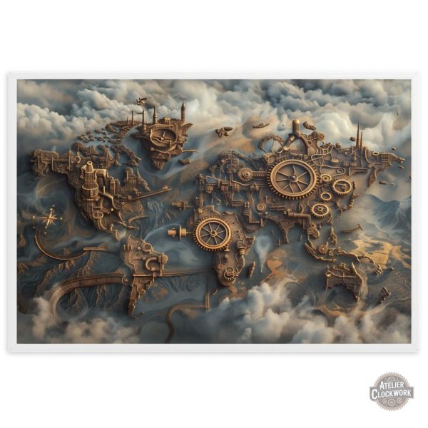 Illustration du monde en style steampunk