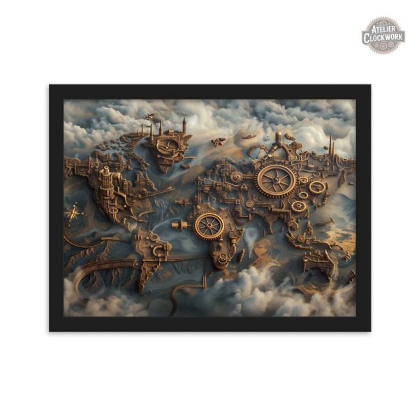 Représentation du globe en design steampunk unique