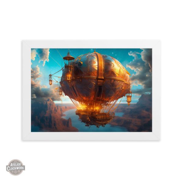 Tableau original montgolfière dans un style rétro
