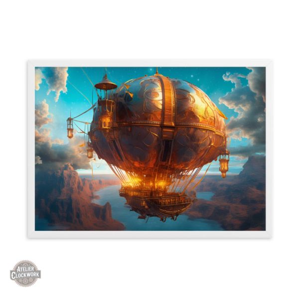 Décoration murale steampunk mettant en avant une montgolfière