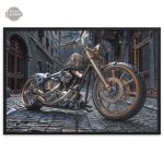 Illustration Moto Vintage pour ambiance Steampunk