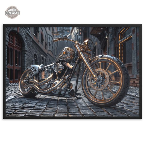 Illustration Moto Vintage pour ambiance Steampunk