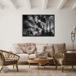 Tableau noir et blanc industriel