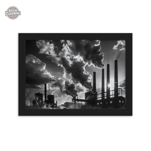 Art mural noir et blanc steampunk