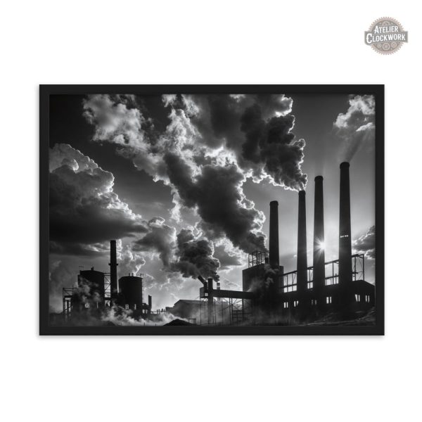 Élément décoratif noir et blanc industriel