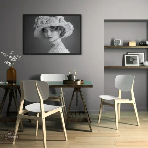 Tableau Vintage Noir et Blanc - Charme Victorien