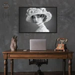 Art mural Steampunk en noir et blanc