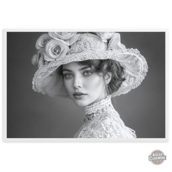 Œuvre d'art rétro noir et blanc