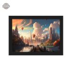 Tableau de paysage inspiré par l'esthétique steampunk