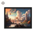 Art mural steampunk, scène de paysage envoûtant