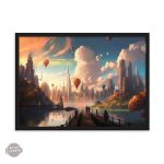 Tableau de paysage fantaisiste en style steampunk