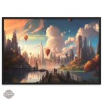 Oeuvre de paysage steampunk, ambiance féerique
