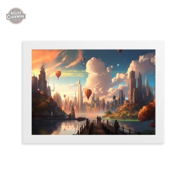 Peinture originale steampunk avec paysages imaginaires
